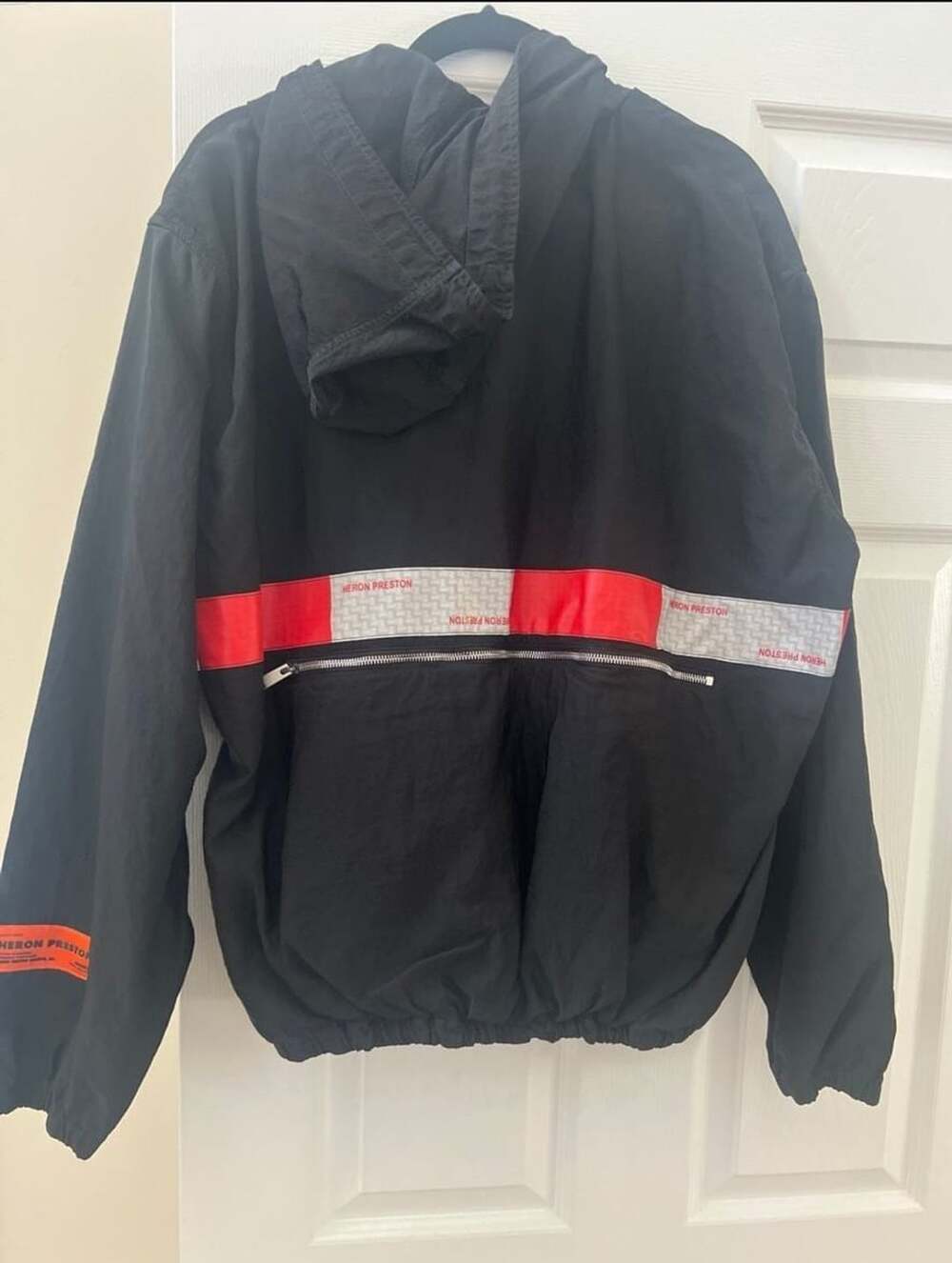 Heron Preston Tape Washed Nylon Windbreaker Size XL Black